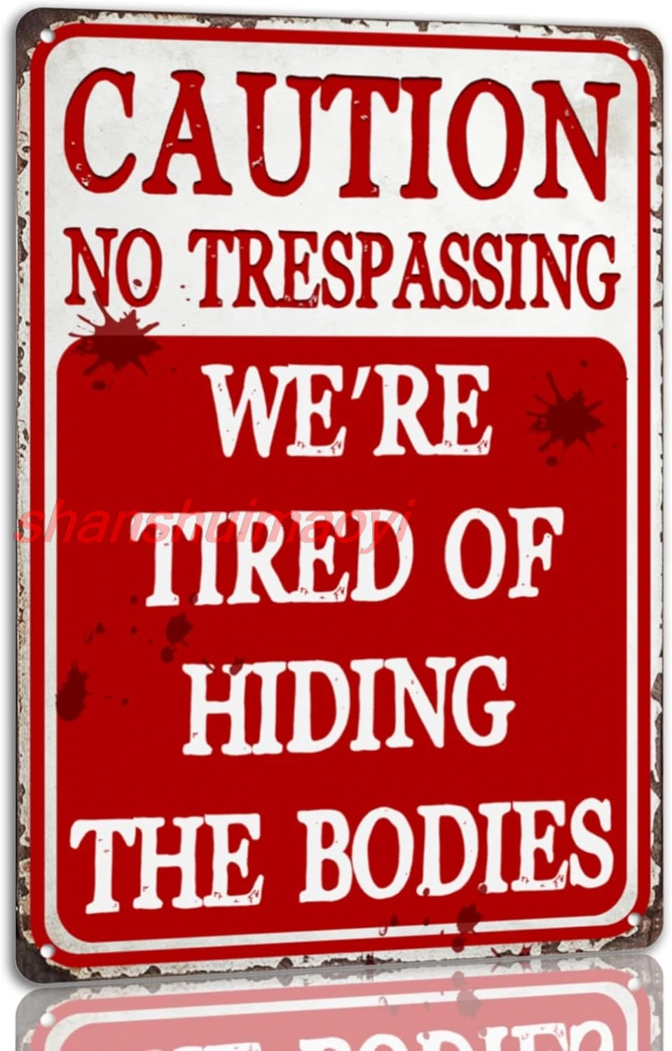 Осторожно, заборонено по Trespassing, мы усталость скрытого тела, жестяная вывеска на Хэллоуин, металлическая вывеска, винтажный жуткий декор, готический Хэллоуин