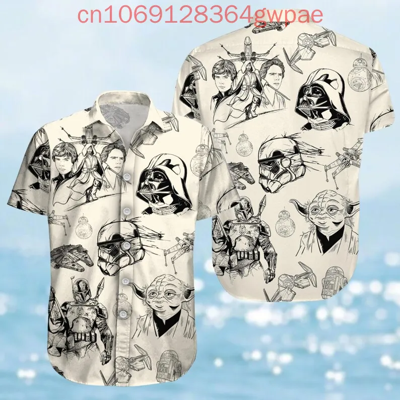 Тропическая рубашка Disney Darth Vader Stormtrooper Baby Yoda для мужчин и женщин, гавайская рубашка на день, рубашка Aloha, рубашка на пуговицах