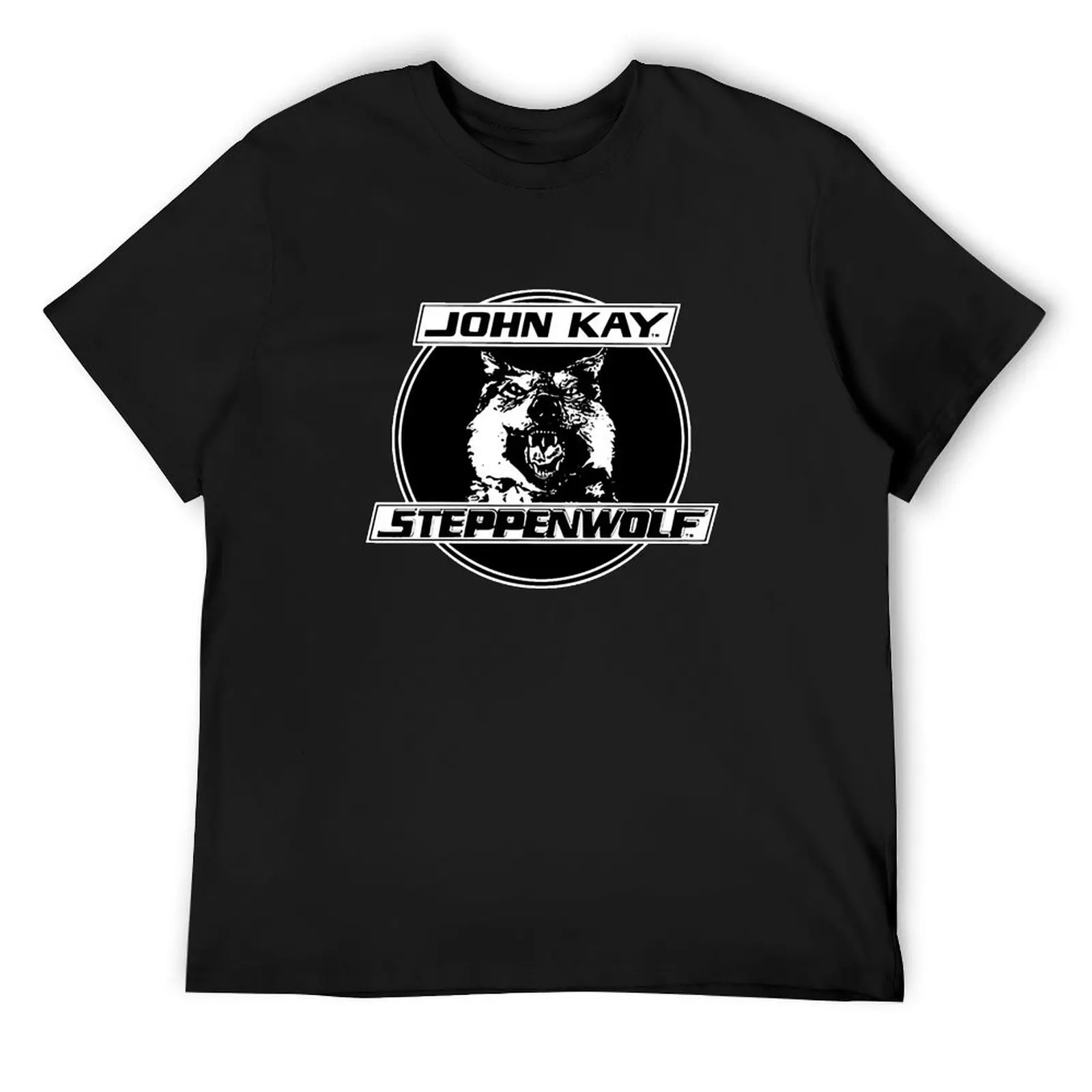 логотип John Kay Steppenwolf actres music pop rock 90art футболка мужская одежда черные для мальчика летние топы мужские рубашки для тренировок