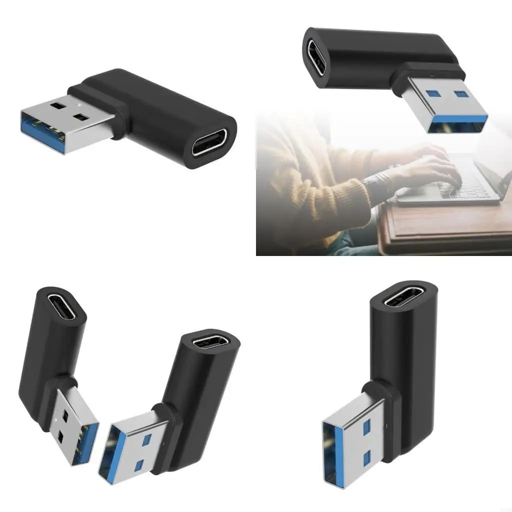 Y5JB 10 Гбит / с USB 3,0 Мужчина -Самский Женский Адаптер с 90 градусов для ноутбуков и таблеток