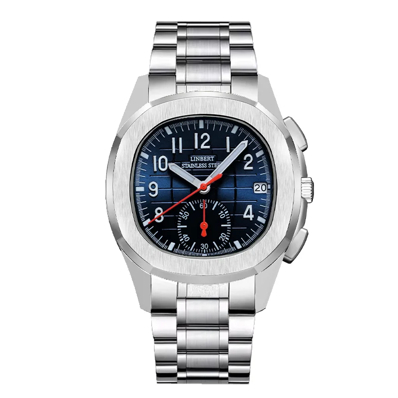 Часы LINBERT Patek мужские Кварцевые водонепроницаемые, брендовые креативные светящиеся с браслетом из нержавеющей стали, хронограф