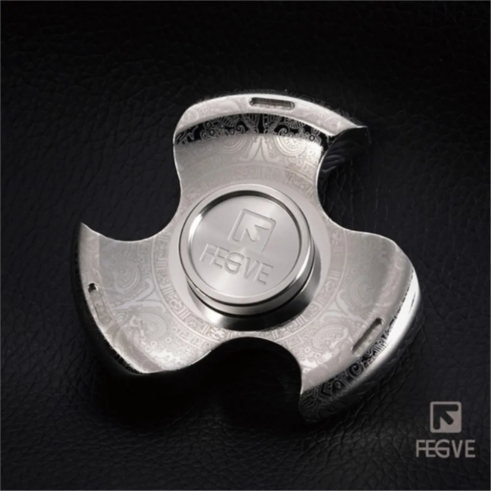 Фото FEGVE EDC Титановый спиннер с тремя лезвиями Спиннер для обработки, оригинальный дизайн, гаджеты для облегчения тревоги, игрушка-непоседа для взрослых №3