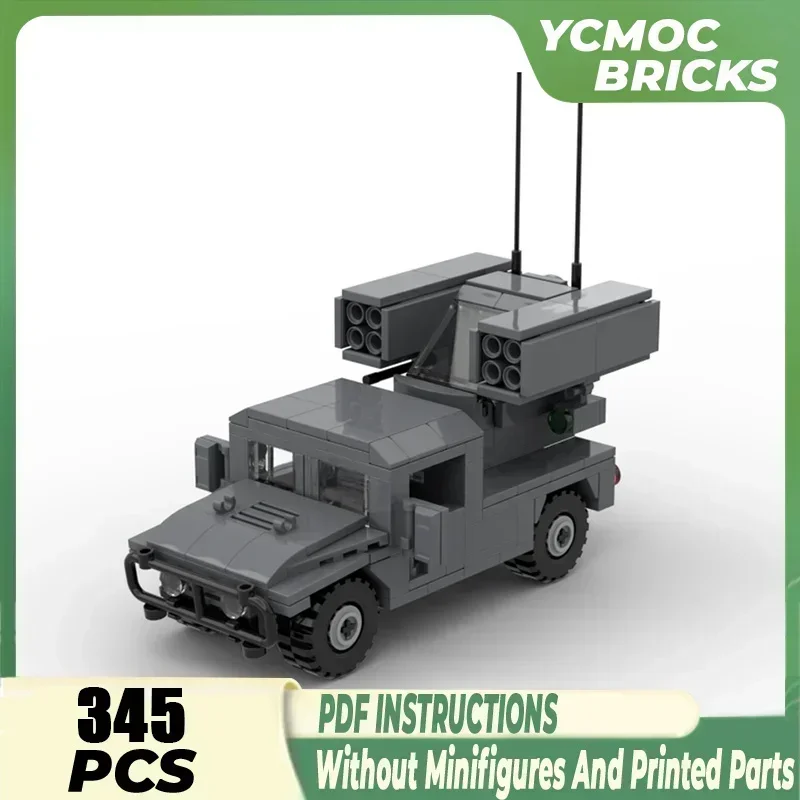 Модель военного автомобиля Moc, строительные кирпичи HMMWV AN/TWQ-Avenger, технологические модульные блоки, подарки, рождественские игрушки, наборы «сделай сам», сборка