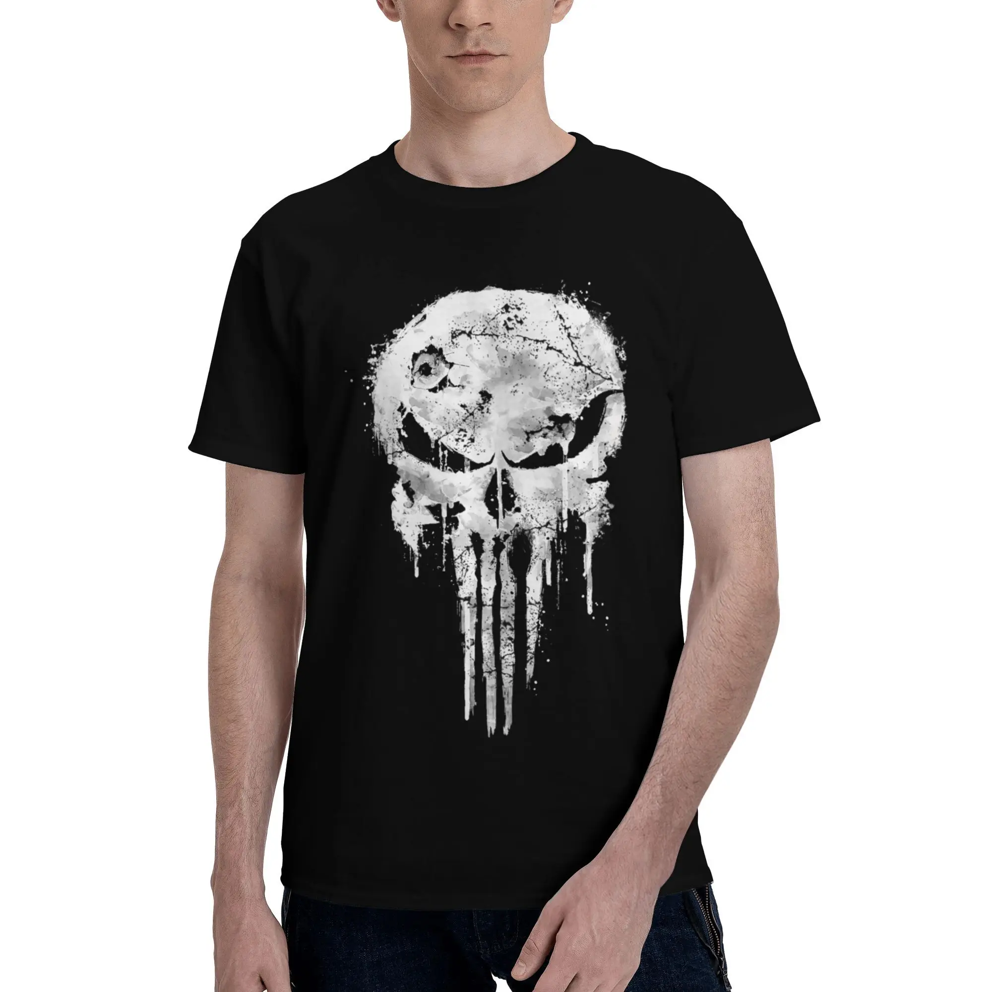 Футболка с черепом Ultra Punisher, мужские модные футболки, хлопковая футболка с коротким рукавом, популярная футболка, идея подарка, одежда