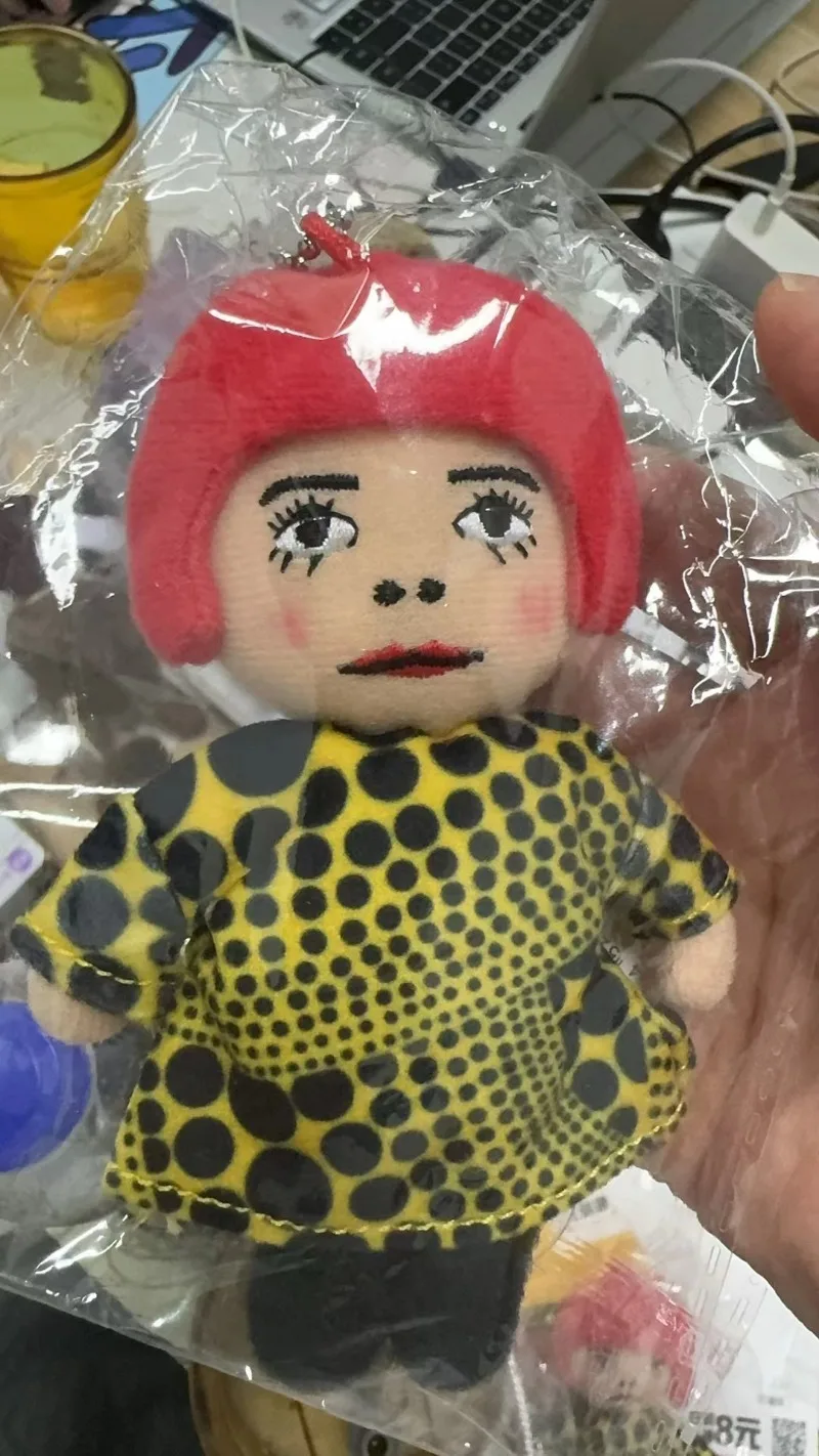 Фото Новый японский Yayoi Yayoi KUSAMA гуманоидный брелок в горошек сумка висит плюшевая игрушка кулон детский подарок на день рождения №3