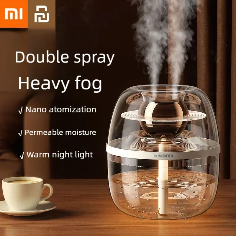 Xiaomi Youpin Увлажнитель воздуха Очиститель воздуха Увлажнитель с двойным распылением и ночником Тихий увлажнитель Прохладный туман Ароматерапия Тяжелый туман