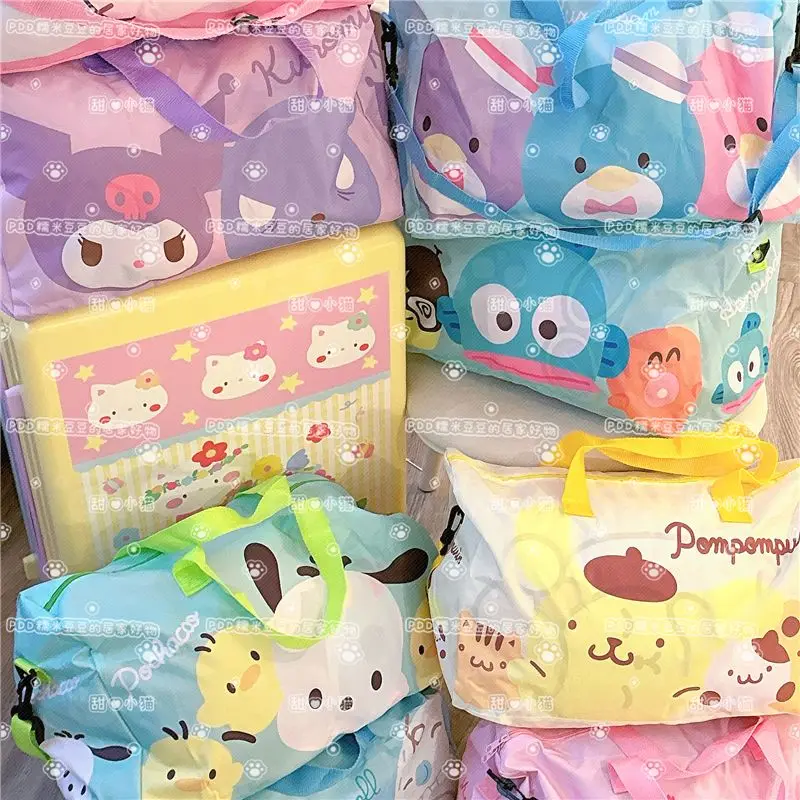 Дорожная сумка Hello Kitty, складная портативная сумка для хранения большой емкости, новая модная нежная индивидуальная сумка для багажа