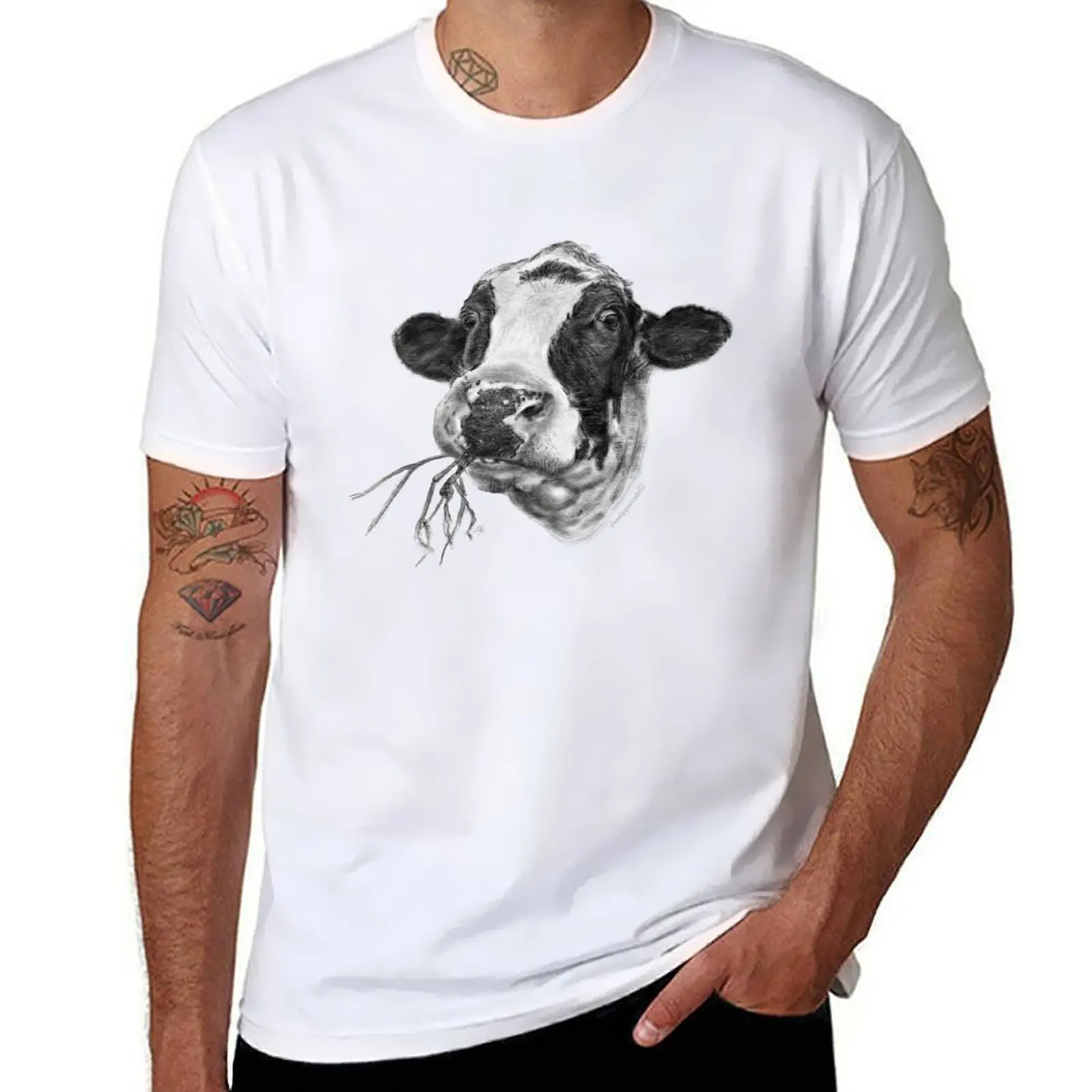 Футболка Happy Holstein Friesian Dairy Cow, хлопковая футболка, мужские футболки, футболка из 100% хлопка