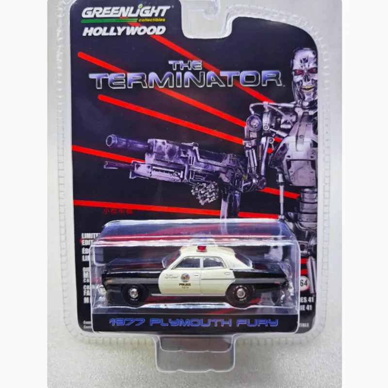 GreenLight масштаб 1:64 1977 Plymouth Fury, имитация модели автомобиля из сплава, классический сувенир для взрослых, подарок, статический дисплей