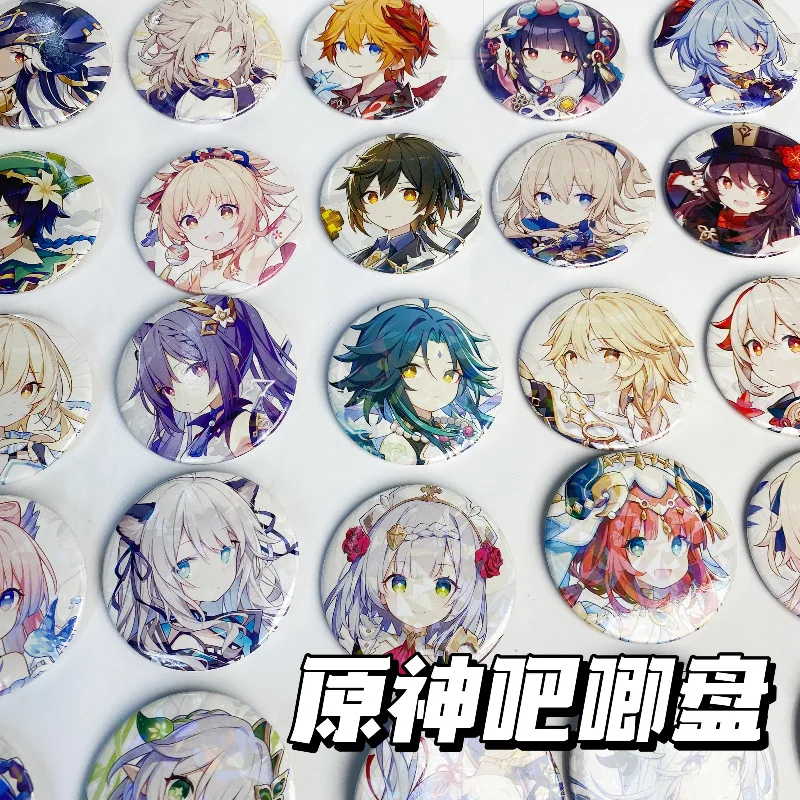 Аниме игра Genshin Impact фигурка брошь Skirk Kaveh Itto Kirara Cyno Wanderer Mika Razor значок круглые броши для рюкзака обуви