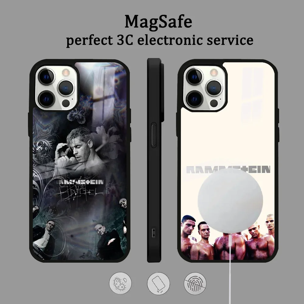 Чехол для телефона Epc Rock-KS R-RamMSteinES для iPhone 16, 15, 14, 13, 12, 11 Pro Max Plus Mini Magsafe Mirror, беспроводной магнитный чехол