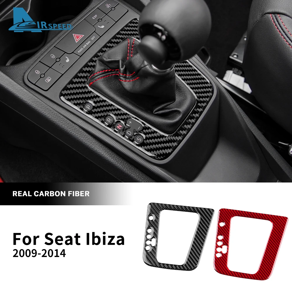 Настоящая мягкая наклейка из углеродного волокна для Seat Ibiza 6j 2009 2010 2011 2012 2013 2014 LHD автомобильная панель переключения передач, аксессуары