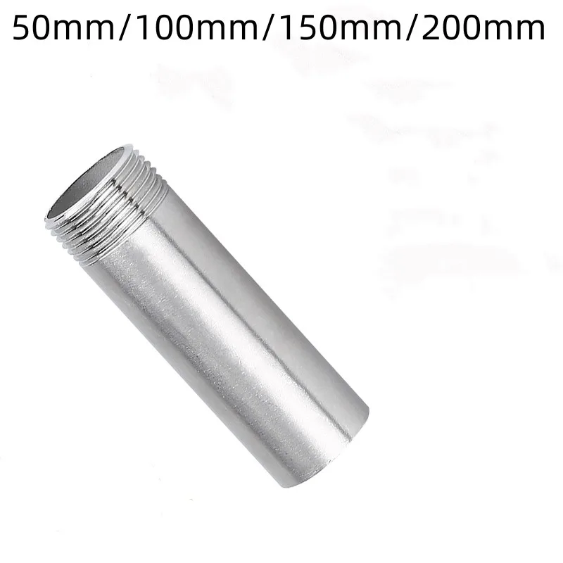 Адаптер konektor SS304, panjang 50/200 мм 1/8 дюйма 1/4 дюйма 1 дюйм-2 дюйма kepala tunggal