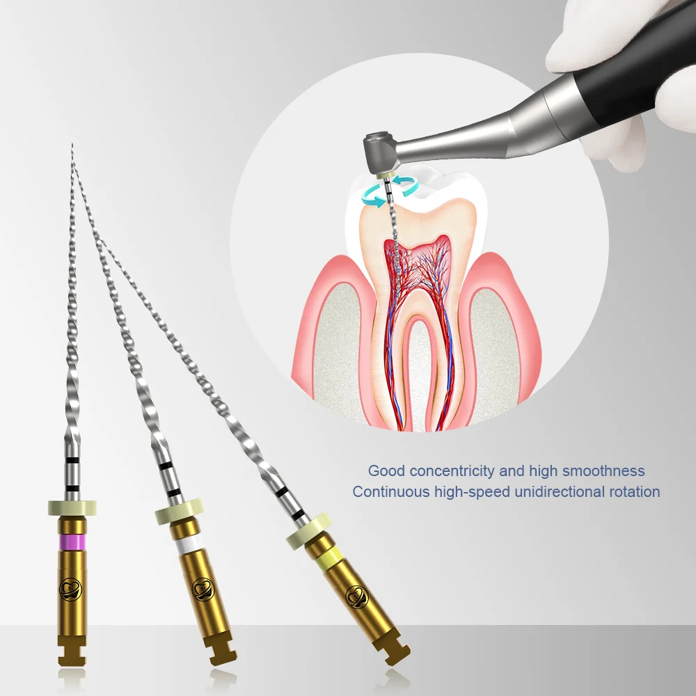 Фото Роторная дорожная пилка Endo нагреваемая активированная наконечник PT конус 2% формирование квадратных прочных никелевых титановых сверл для обработки корневого канала №4