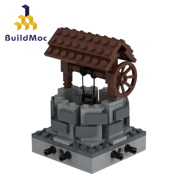 MOC-33504 деревня водяная скважина Ретро Эра уличный пейзаж модульный строительный блок DIY обучающая игрушка Детские подарки