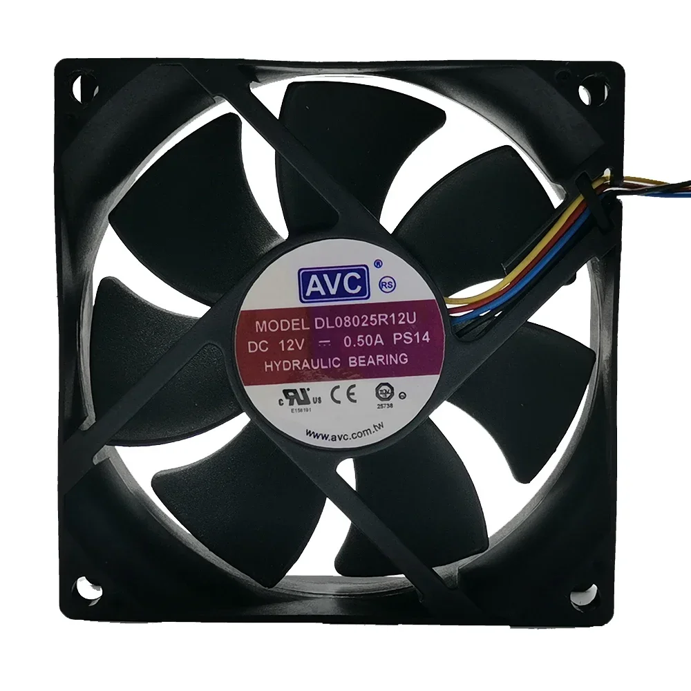 Для AVC 8025 8 см DC12v 0,5a 80*80*25 мм большой объем воздуха ШИМ четырехпроводной вентилятор с регулировкой скорости DL08025R12U