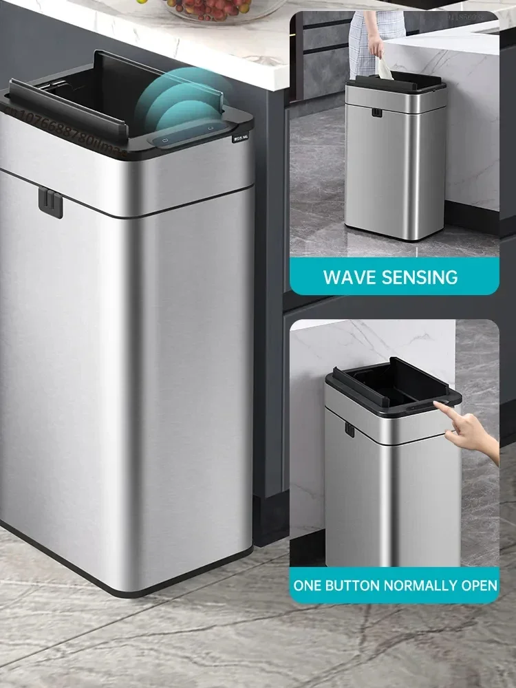Для Cubo De Basura Inteligente 15L 20L 30L 40L 50L 60L Cubo Basura Acero Inoxidable Latas Basura AltasBasura P