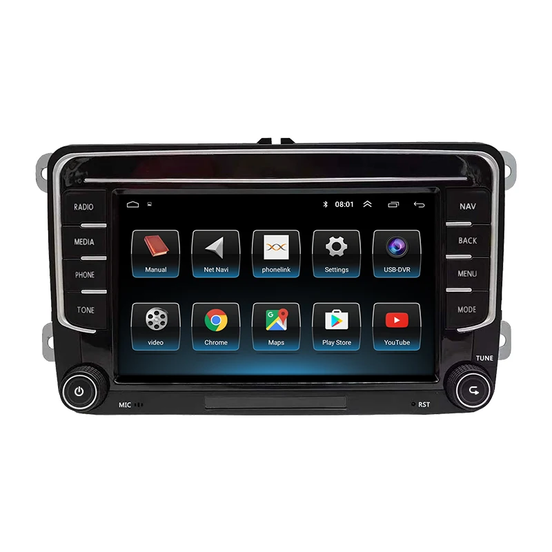 Автомобильный DVD-плеер Double Din, 2 Din, 7-дюймовый GPS-навигатор, Android-автомобильное радио для Vw/Caddy/Passat/Golf 5 6/Jetta/Polo/Touran/Seat