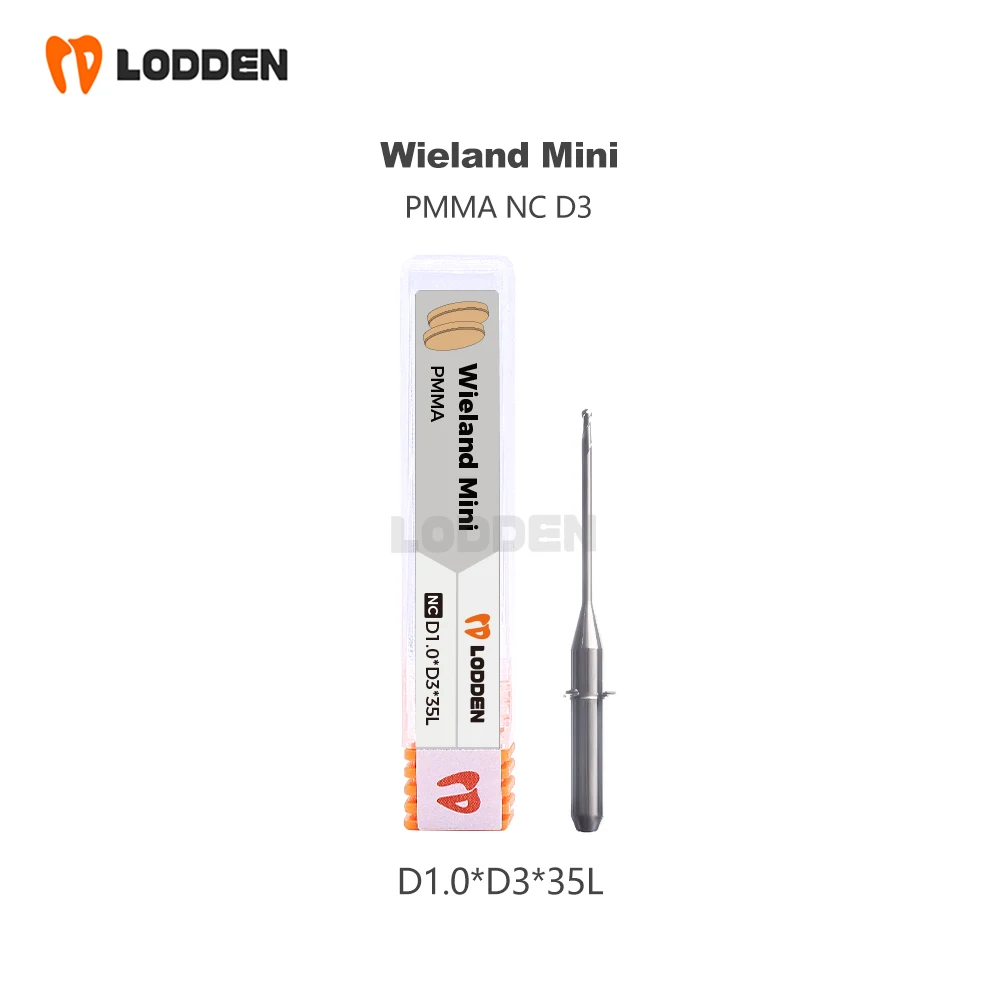 Фото Стоматологические фрезерные боры для Wieland Mini NC Coating PMMA, шлифовальные сверла D3-35mm-D0.6/1,0/2,5 мм для CAD CAM, шлифовальные сверла №3