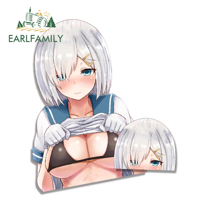 EARLFAMILY 13 см для Hamakaze Автомобильная Наклейка виниловая индивидуальная Солнцезащитная Наклейка Автомобильные аксессуары креативное мультяш...