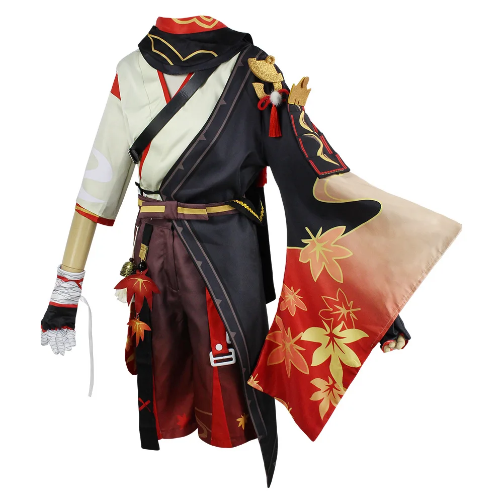 Фото Анимаecc игра Genshin Impact Kiryu Kazuha боевой костюм каэдехара Wanye парик Косплей Костюм Хэллоуин вечерние Men Wowen №2