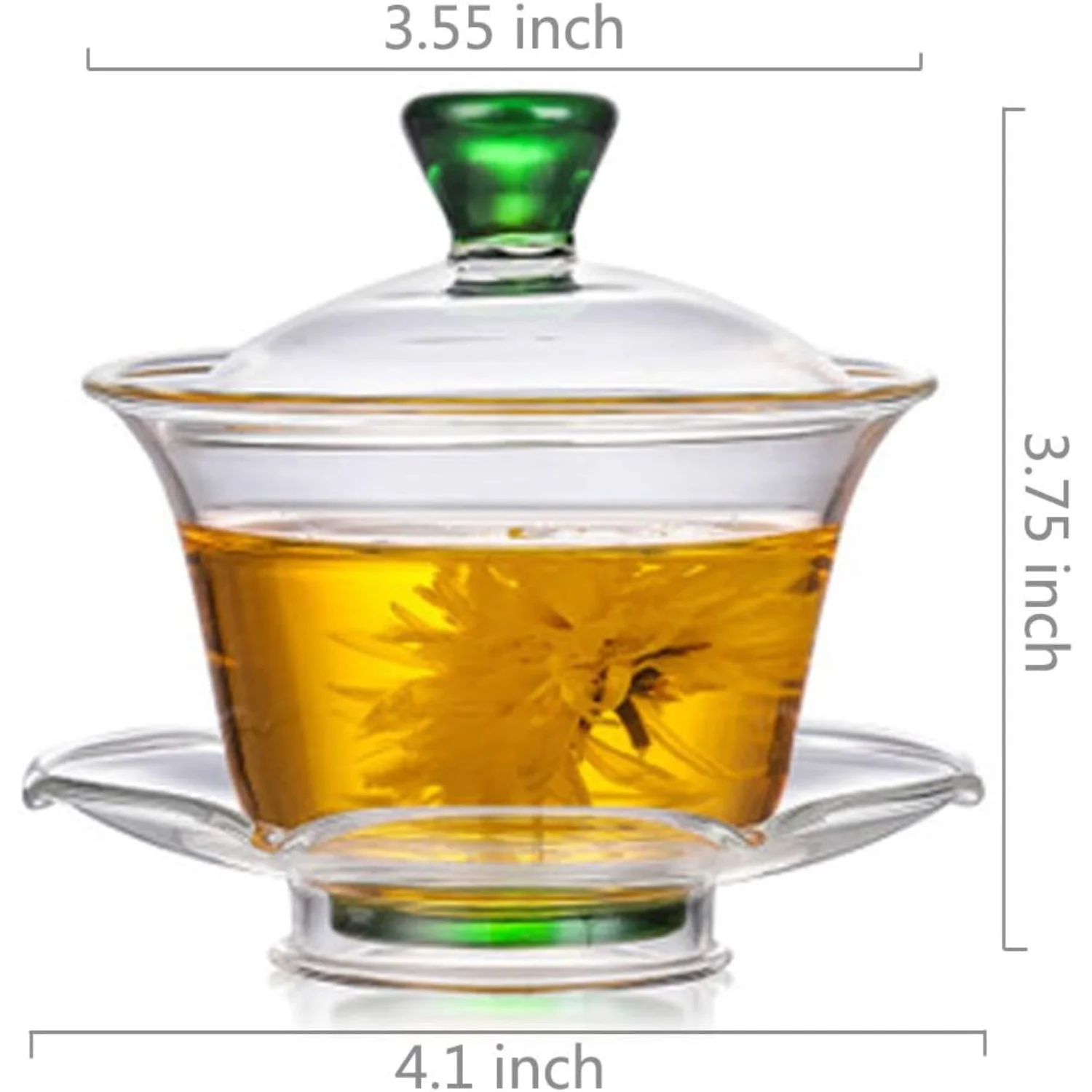 Китайская стеклянная чайная чашка Gaiwan традиционная кунг-фу 170 мл, Классический чайный набор, чашка с крышкой и блюдцем, чайные наборы Yerba mate Tilte (art.: 3920ca0cd1eb0) - 3920ca0cd1eb0