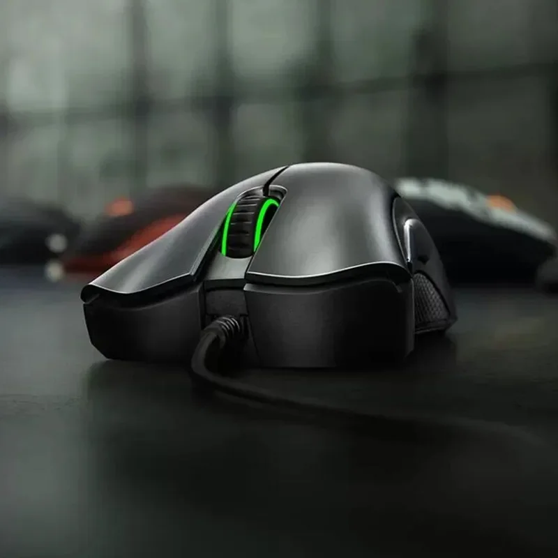 Фото Проводная игровая мышь Razer DeathAdder Essential/проводная мышь 6400 точек на дюйм, 5 независимых кнопок для ноутбука, ПК, геймера №3