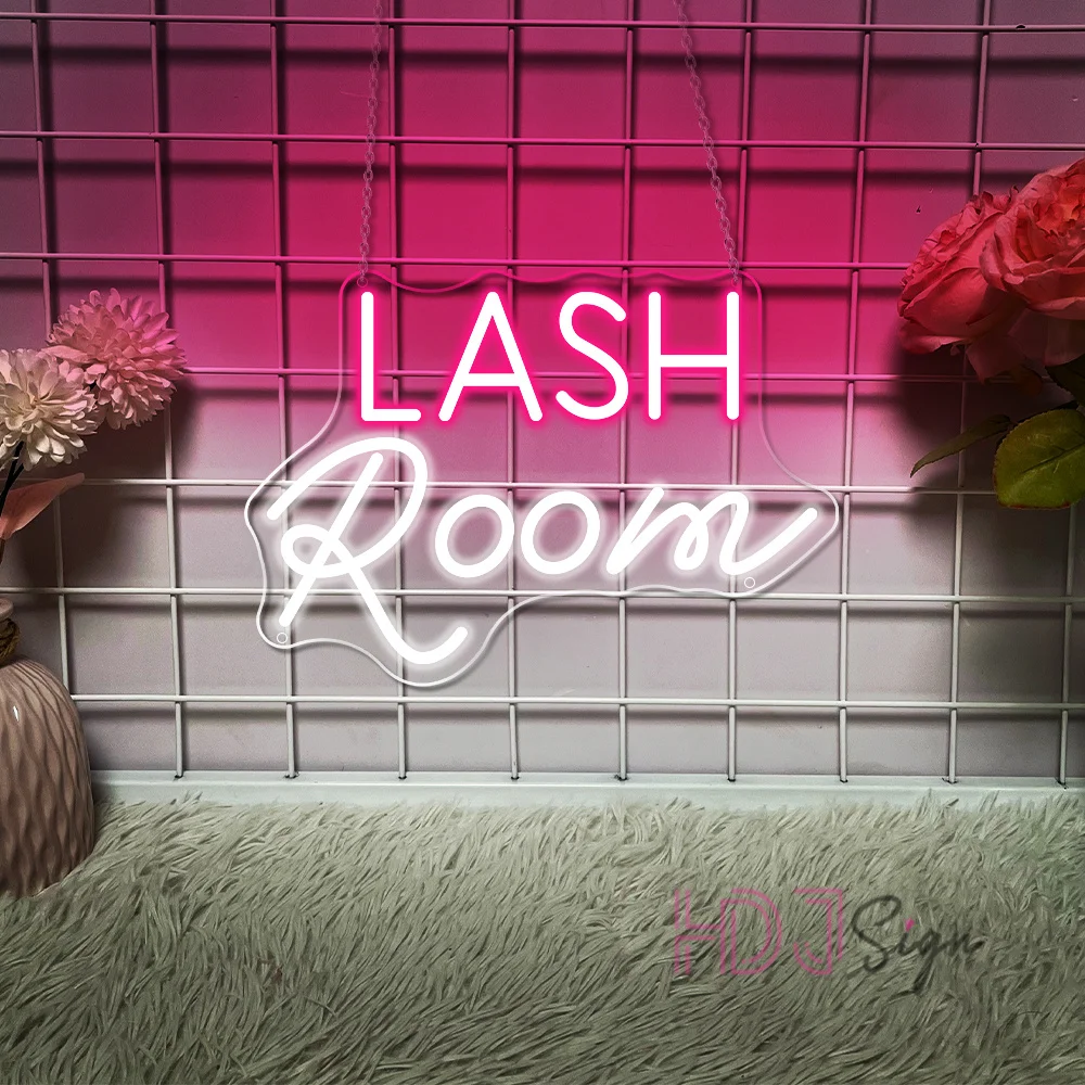 Lash Led Неоновая вывеска Ресницы Кімната Красота Solon Настенное искусство Подвесные неоновые огни Вывеска Украшение комнаты для магазина для деловых вывесок Лампочки и световые трубки