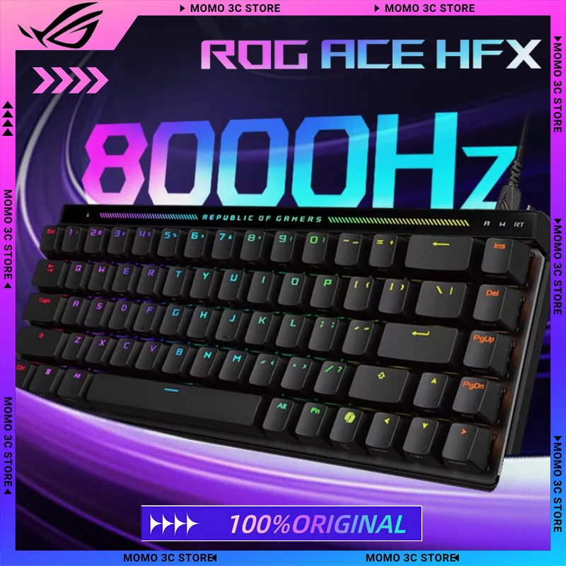 Механическая клавиатура ROG Falchion ACE HFX с магнитным переключателем, проводная клавиатура RGB, прокладка, 8K, Быстрый триггер, 68key, для ПК, игровой клавиатуры, геймера, ноутбука