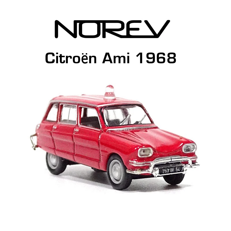 Norev масштаб 1:87 1968, Citroen Ami 6, полицейская красная модель автомобиля, подходит для модели поезда, песочный стол, сцена, дисплей, реквизит, коллекция игрушек