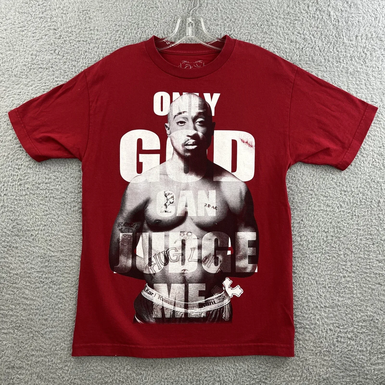 Мужская футболка Tupac 2Pac, средний красный, только Бог может судить меня, хип-хоп, рэп, музыка
