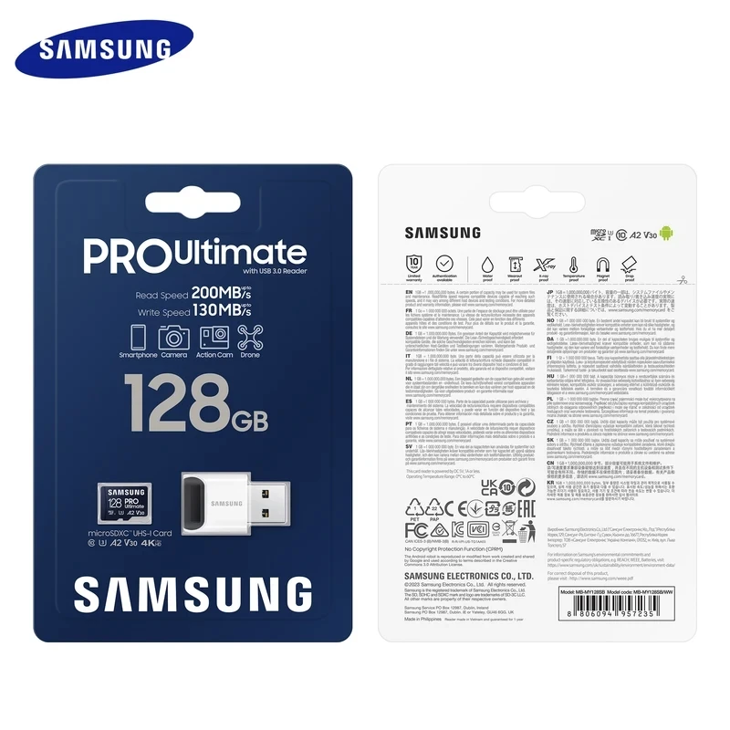 Фото 100% оригинальная карта памяти SAMSUNG TF PRO MicroSDXC 512 ГБ 256 ГБ 128 ГБ считывателем V30 A2 TF-карта 200 МБ/с для дрона №5