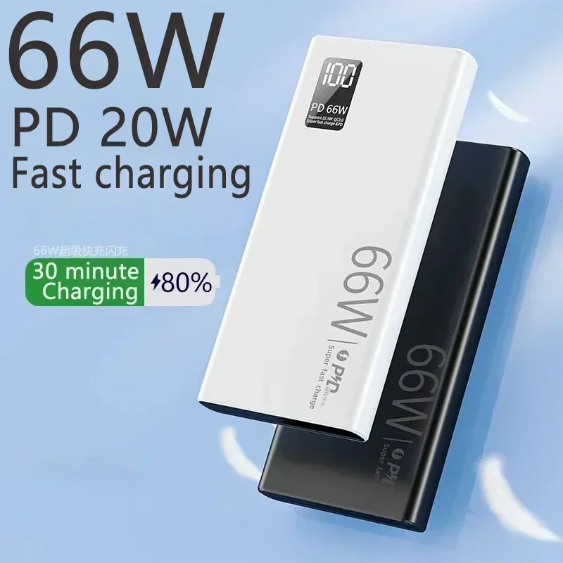 SU Power Bank 30000 мАч 66 Вт Сверхбыстрая зарядка для iPhone 15 13 14 Huawei Xiaomi Samsung PD 20 Вт Внешнее зарядное устройство Powerb