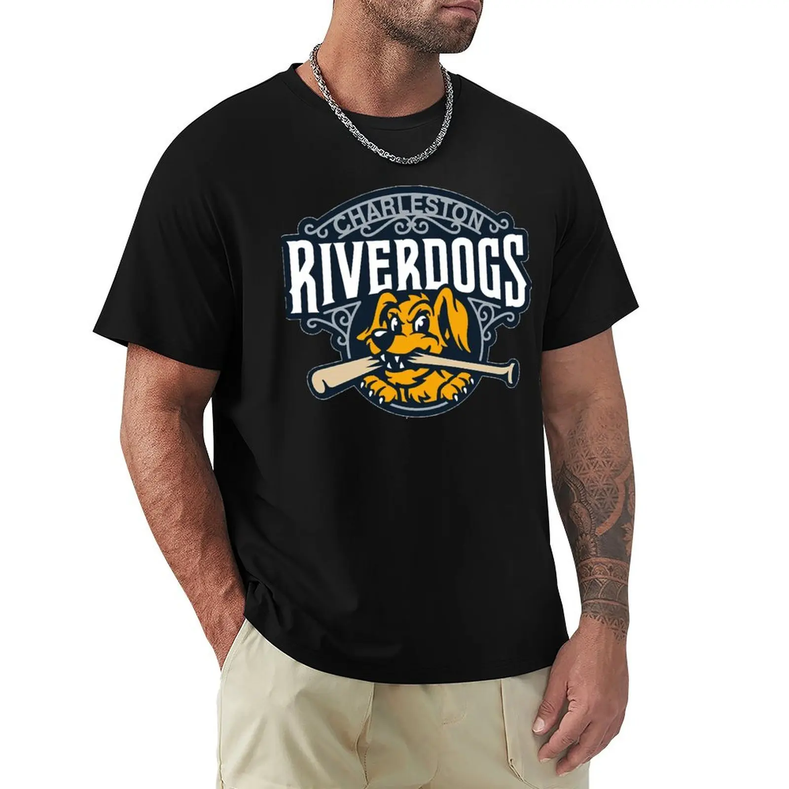 Классическая футболка Charleston RiverDogs, черные футболки большого размера, новое издание для мужчин