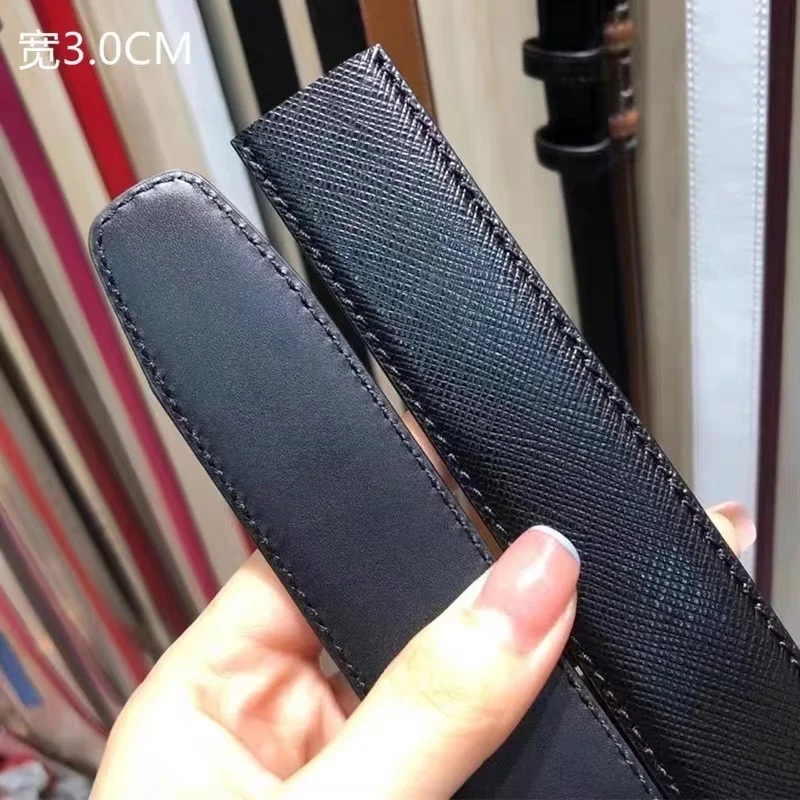 Фото Мужской ремень из воловьей кожи длиной 3,0 см с верхним зерном, без пряжки, подходит для 8-образной пряжки Ferragamo, сменный №3