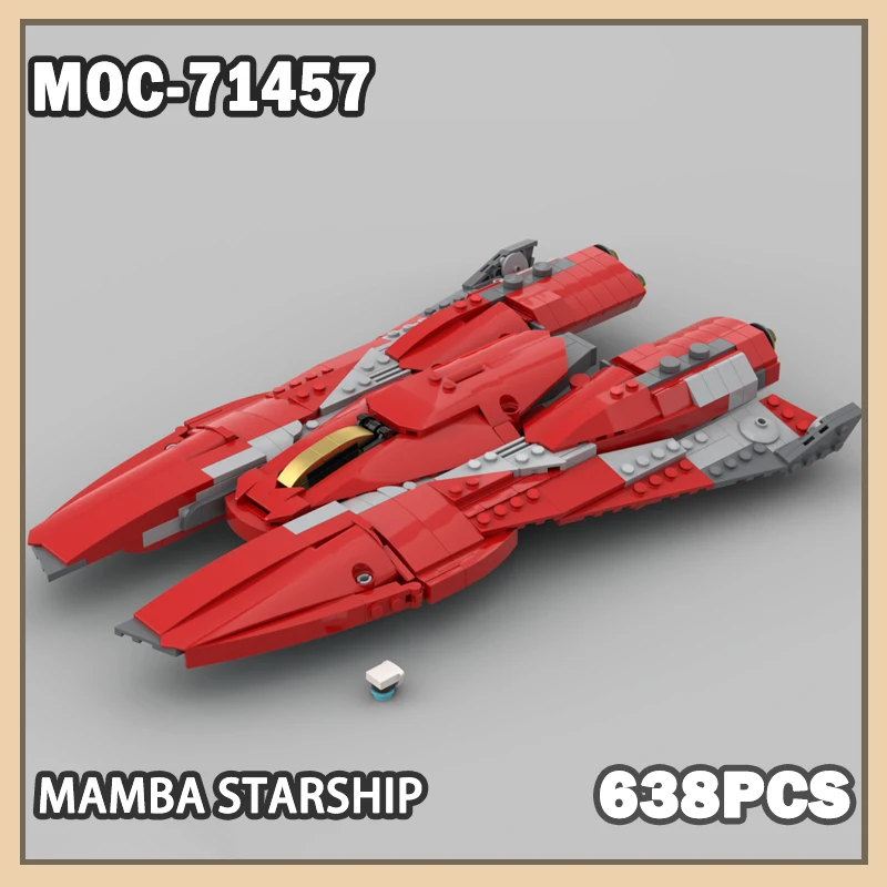 MOC-71457 Mamba Starship Building Block в сборе, научно-фантастическая модель военной игры, совместимая с детскими игрушками и подарками для взрослых, 638 шт.