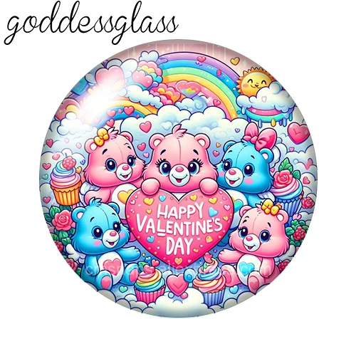 Фото MINISO Care медведи Good Luck Grumpy Share 10 шт. 12 мм/18 мм кнопки для браслетов с кнопками 12 мм/18 мм DIY оснастка ювелирный брелок №3