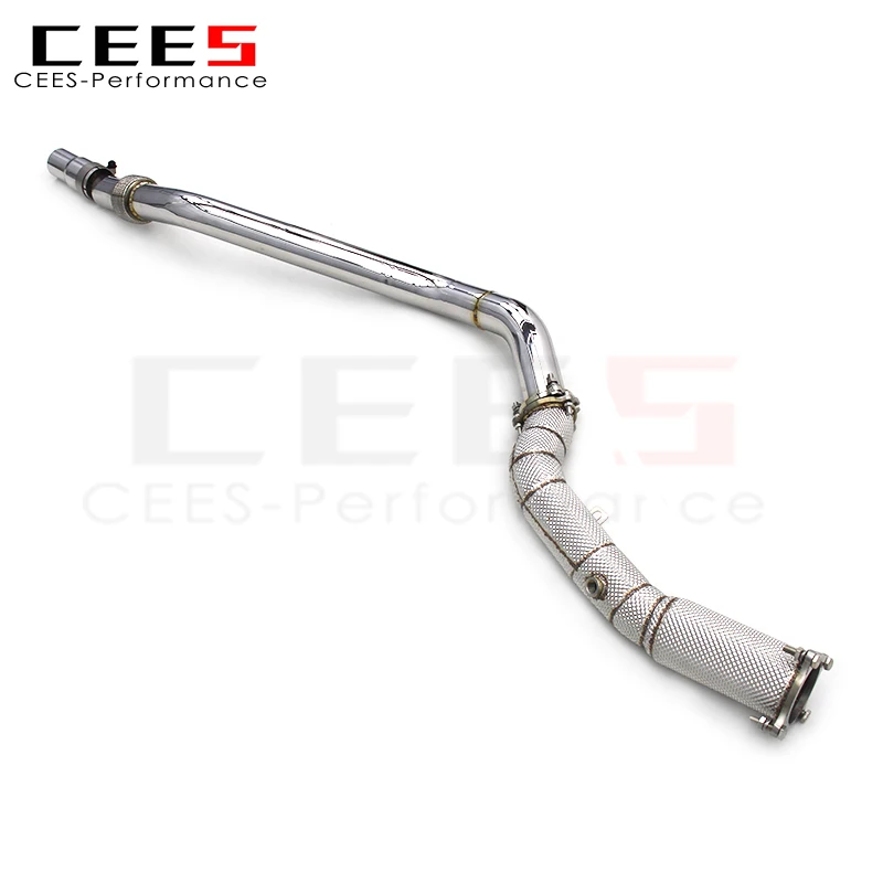 Фото CEES Даунпайп для Audi A4 A5 B8 1.8T/2.0T 2008-2017 Тюнинг Performance SS304 Система выхлопной трубы со свободным потоком №4