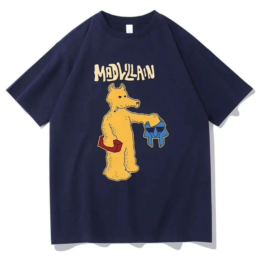 Фото Забавный мультяшный рэп, футболки с принтом Quasimoto, рэпер Mf Doom Mad Villian, футболка с графическим рисунком для мужчин и женщин, трендовая футболка в стиле хип-хоп большого размера №4