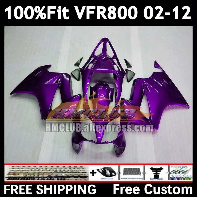 Перехватчик для HONDA VFR800RR VFR800 70No.36 VFR 800RR 800 RR 2002 2003 новый фиолетовый 2004 2005 2006 2007 08 09 10 11 12 Обтекатель