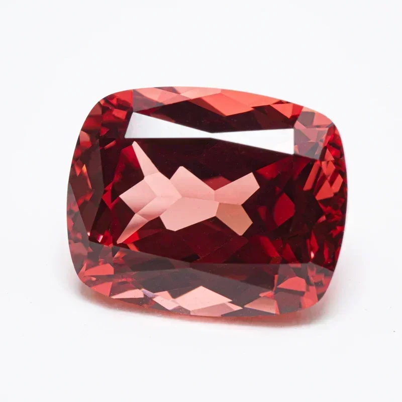 Фото Выращен в лаборатории Padparadscha, прямоугольная форма подушки, огненный цветок лотоса VVS1, подвески «сделай сам», для изготовления драгоценностей, выбор, сертификат AGL №4