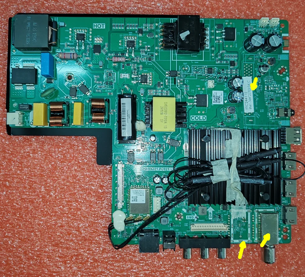 TPD.SK621.PC821(T) 4K WiFi сеть Android TV материнская плата 1g + 8G физические фотографии хорошо протестирована