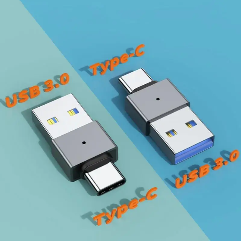 Металлический преобразователь USB в тип C. Удлинитель USB3.0 «папа» на USB C «папа» для зарядки и передачи данных. Адаптер для компьютеров.