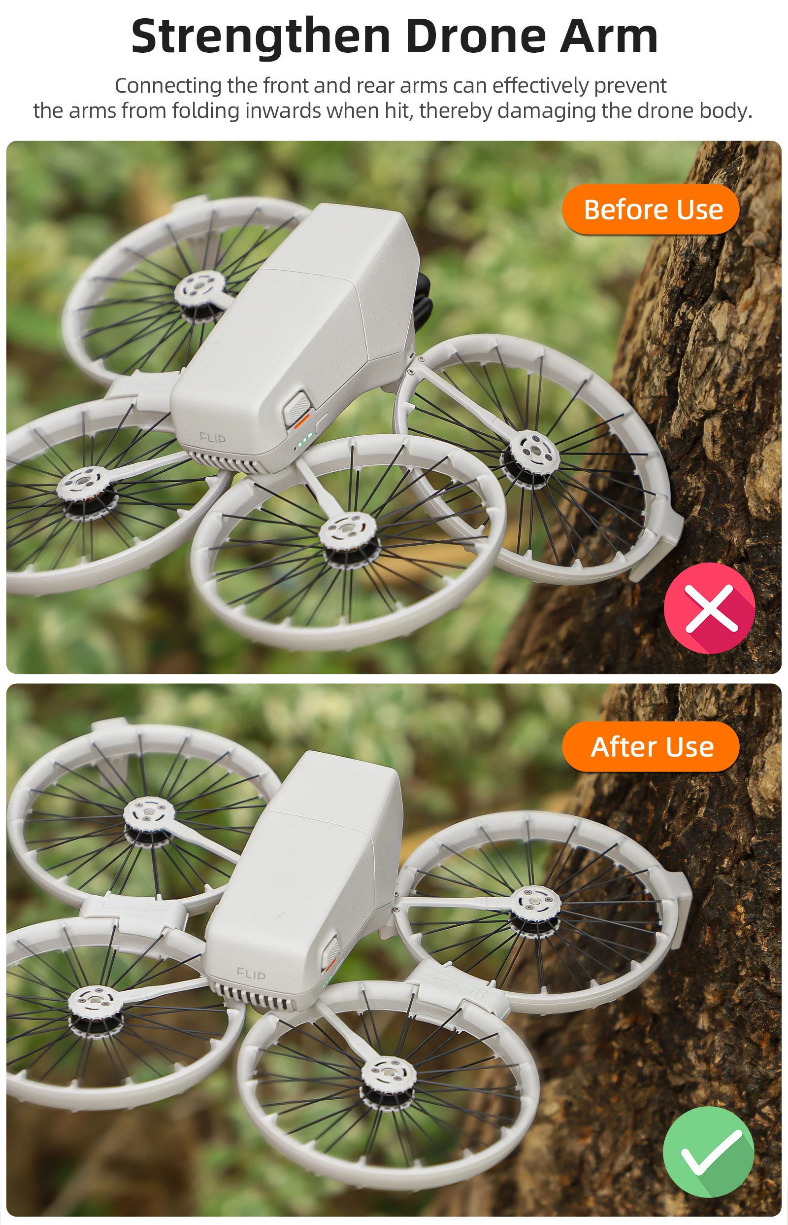 Фото Для DJI Flip пластиковая пряжка с защитой от сотрясений, амортизатор, фиксированная пряжка, быстроразъемные аксессуары для предотвращения столкновений, аксессуары для дронов №3