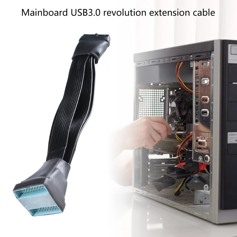 Фото 896F ПВХ 19/20-контактный удлинительный кабель USB «мама-папа», 15 см для подключения материнской платы к передней панели №2