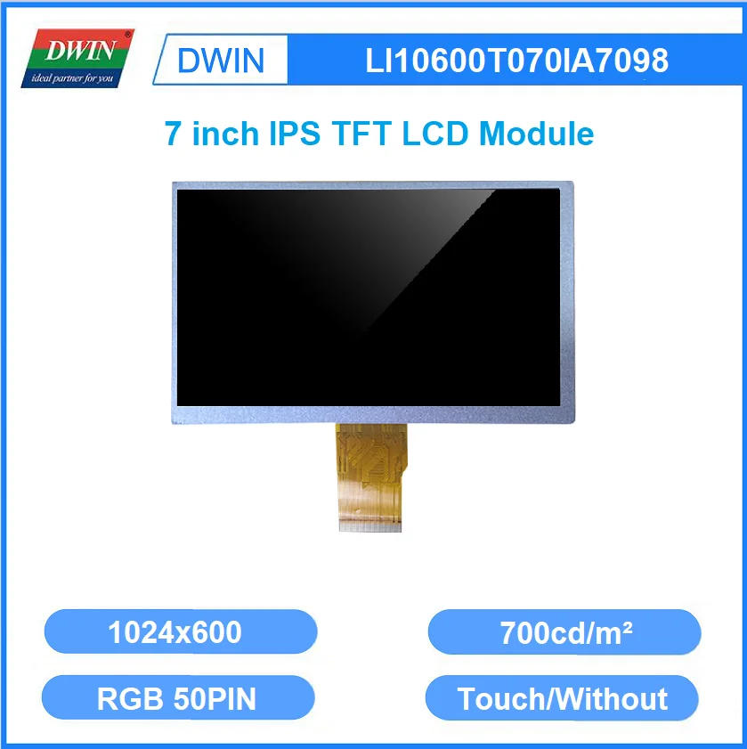 DWIN 7-дюймовый 1024x600 24bit RGB емкостный сенсорный экран IPS TFT ЖК-дисплей модуль