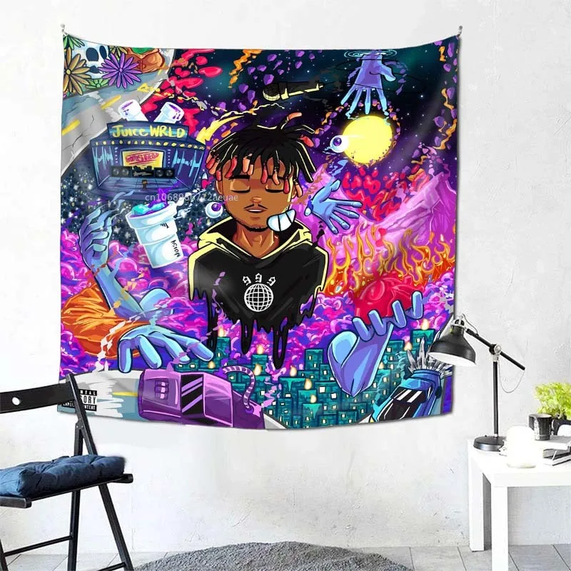 999 гобелен Juice Wrld, настенный художественный музыкальный альбом, Постер, эстетический гобелен для спальни, гостиной, Декор, украшение для дома