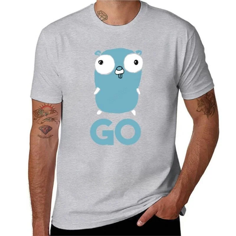 Фото Футболка Golang Gopher GO,Lang Programming Programmer IT CS, забавная футболка, забавные футболки, мужская одежда, мужская футболка с коротким рукавом и графикой №2