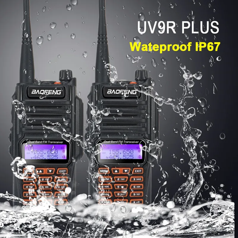 Baofeng UV-9R Plus Водонепроницаемая рация UV9Rplus Двухдиапазонная портативная CB любительская радиостанция приемопередатчик VHFUHF uv9rplus двухсторонняя ...