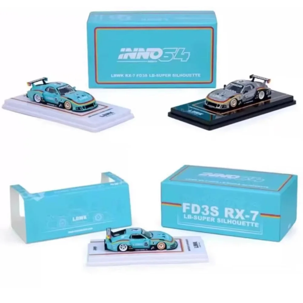 INNO 1:64 LBWK F40 Mazda RX7 FD3S R35 Пекин Выставка Limited Сплав Литая под давлением Диорама Модель автомобиля Коллекция игрушек Чейз